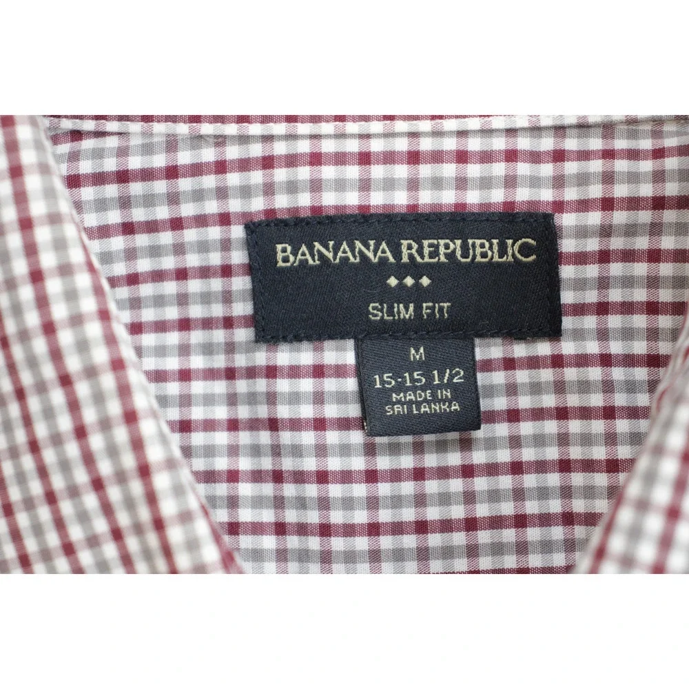 Banana Republic Shirt Mens M (15‎ - 15.5) Slim Fit 100% Cotton Long Sleeve